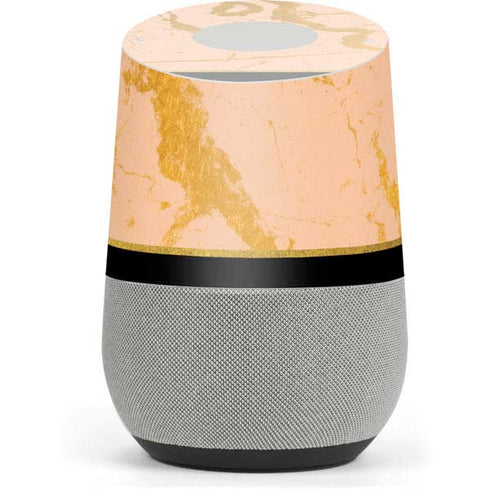 Pink Gold and Black Marble Google Home Skin